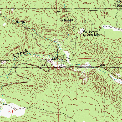 Topographic Map of Hop Creek, UT