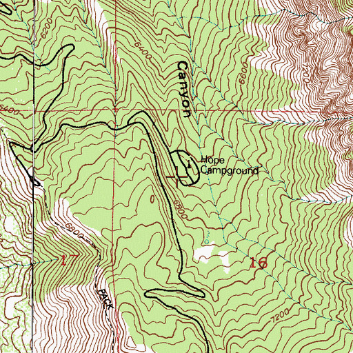 Topographic Map of Hope Picnic Area, UT