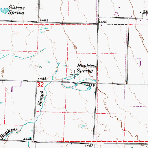 Topographic Map of Hopkins Spring, UT