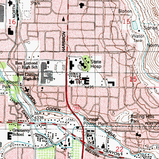 Topographic Map of Horace Mann Elementary School, UT