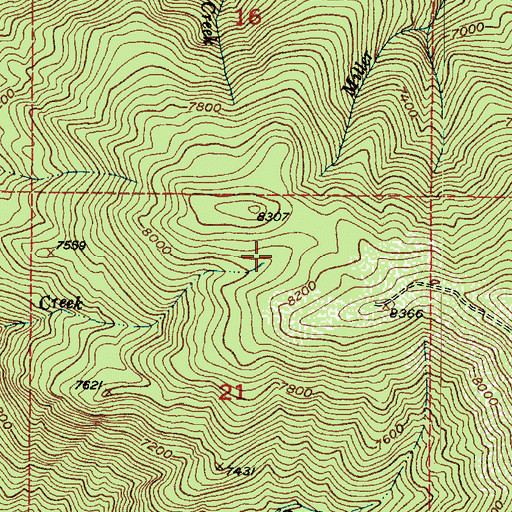 Topographic Map of Hornet Creek, UT