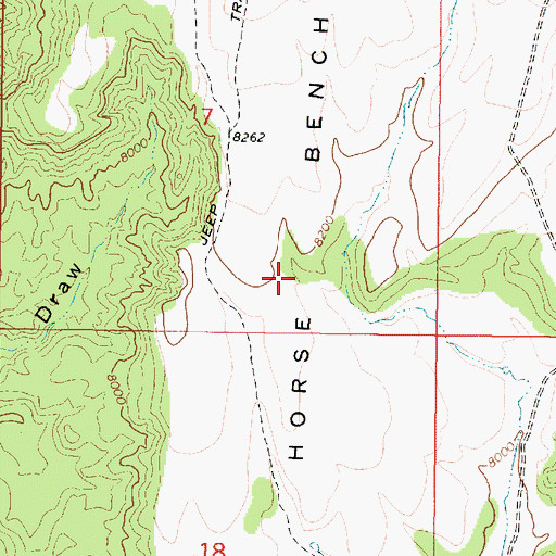 Topographic Map of Horse Bench, UT