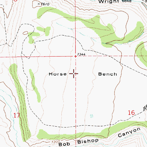 Topographic Map of Horse Bench, UT