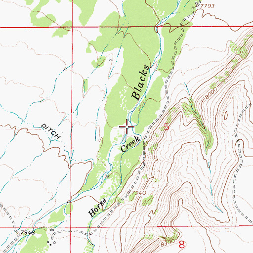 Topographic Map of Horse Creek, UT