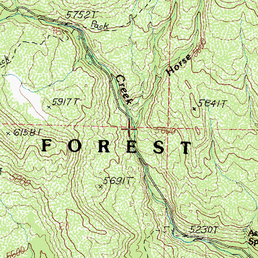 Topographic Map of Horse Creek, UT