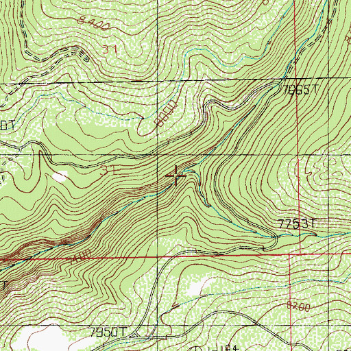 Topographic Map of Horse Creek, UT