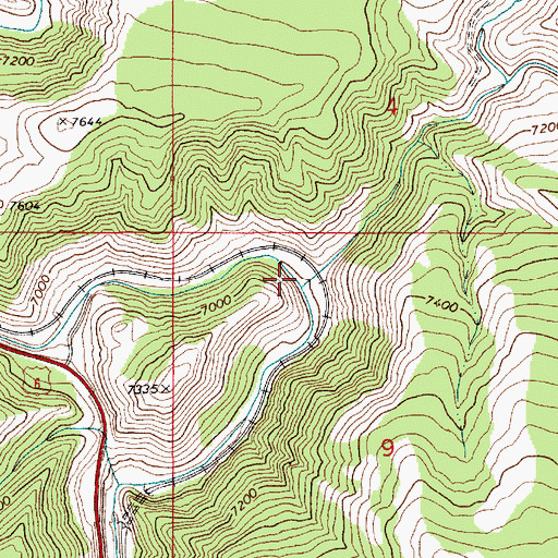 Topographic Map of Horse Creek, UT