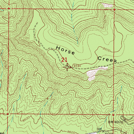 Topographic Map of Horse Creek Top, UT