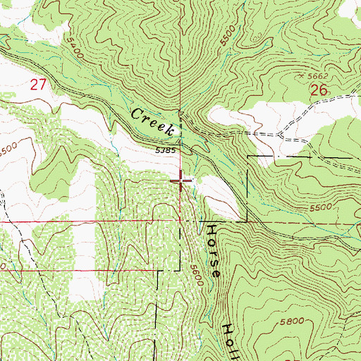 Topographic Map of Horse Hollow, UT