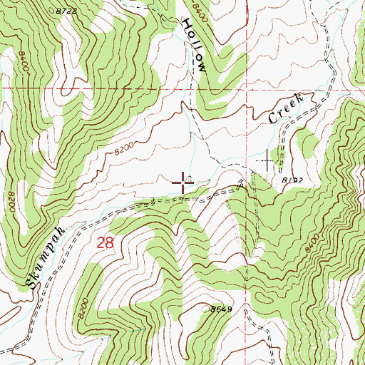 Topographic Map of Horse Hollow, UT
