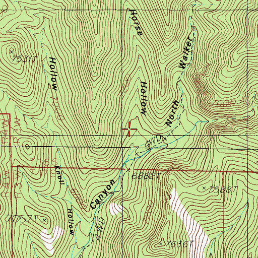 Topographic Map of Horse Hollow, UT