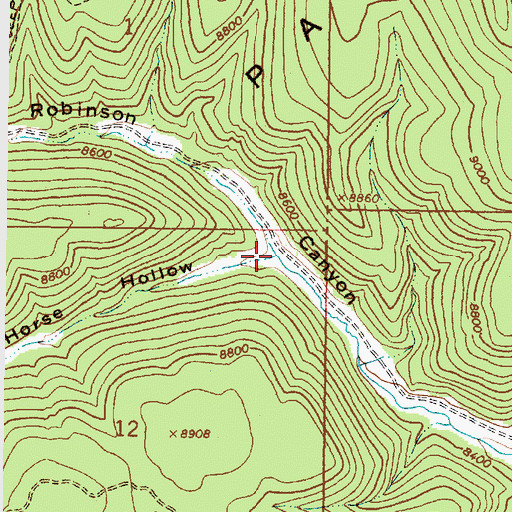 Topographic Map of Horse Hollow, UT