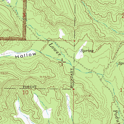 Topographic Map of Horse Hollow, UT