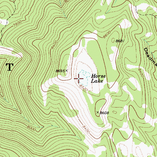 Topographic Map of Horse Lake, UT