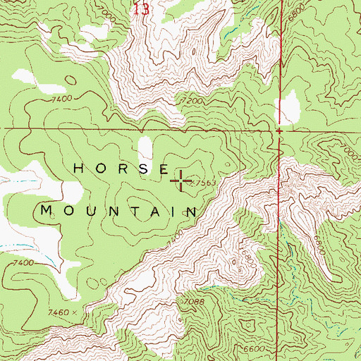 Topographic Map of Horse Mountain, UT