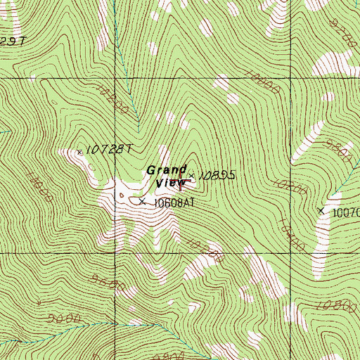 Topographic Map of Grand View, UT