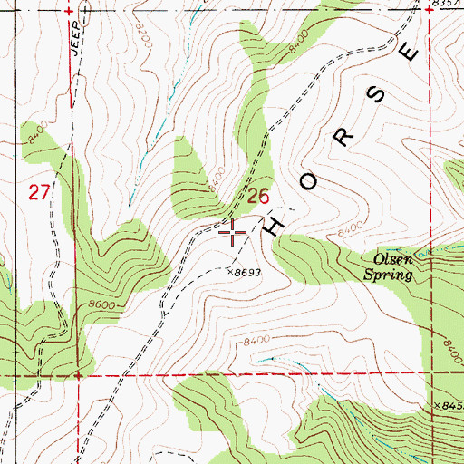 Topographic Map of Horse Ridge, UT
