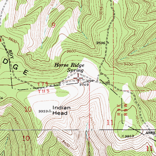 Topographic Map of Horse Ridge Spring, UT