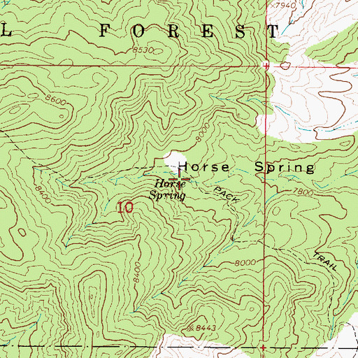 Topographic Map of Horse Spring, UT