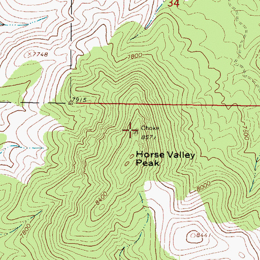 Topographic Map of Horse Valley Peak, UT