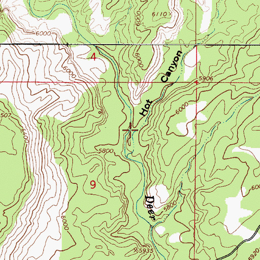 Topographic Map of Hot Canyon, UT