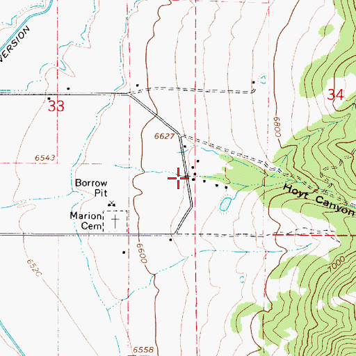 Topographic Map of Hoyt Canyon, UT