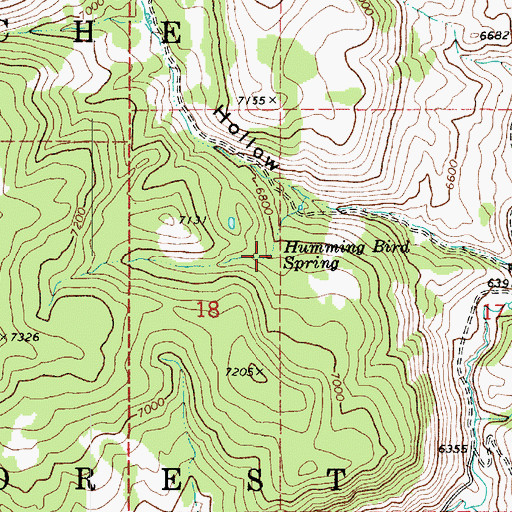 Topographic Map of Humming Bird Spring, UT
