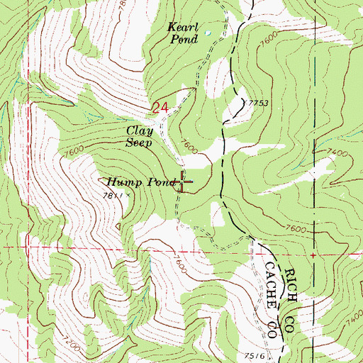 Topographic Map of Hump Pond, UT
