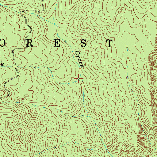 Topographic Map of Hungry Creek, UT
