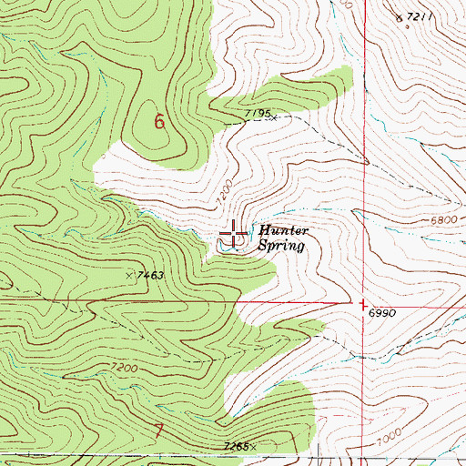 Topographic Map of Hunter Spring, UT