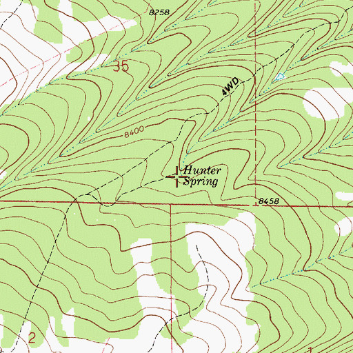 Topographic Map of Hunter Spring, UT
