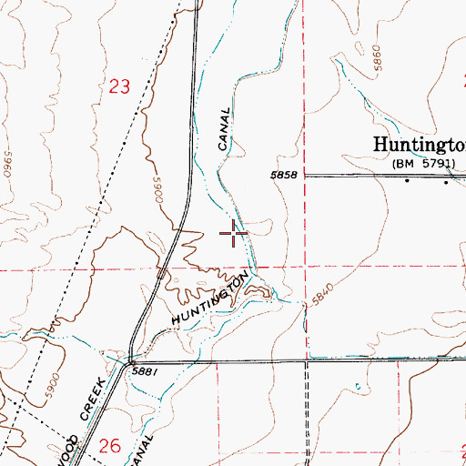 Topographic Map of Huntington Canal, UT