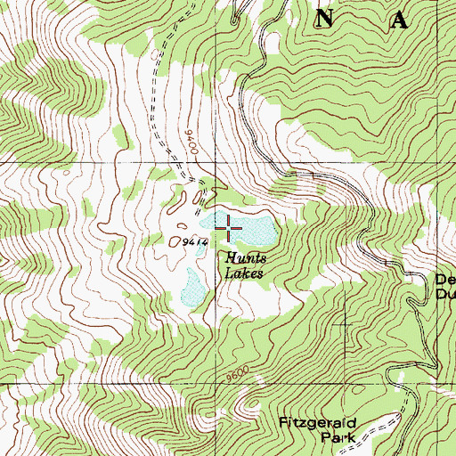 Topographic Map of Hunts Lakes, UT