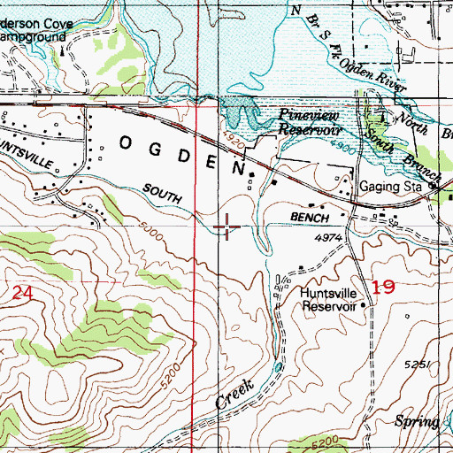 Topographic Map of Huntsville South Branch Canal, UT