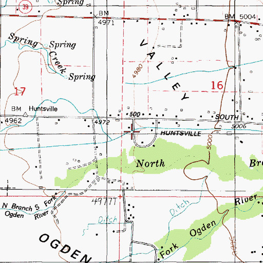 Topographic Map of Huntsville South Ditch, UT