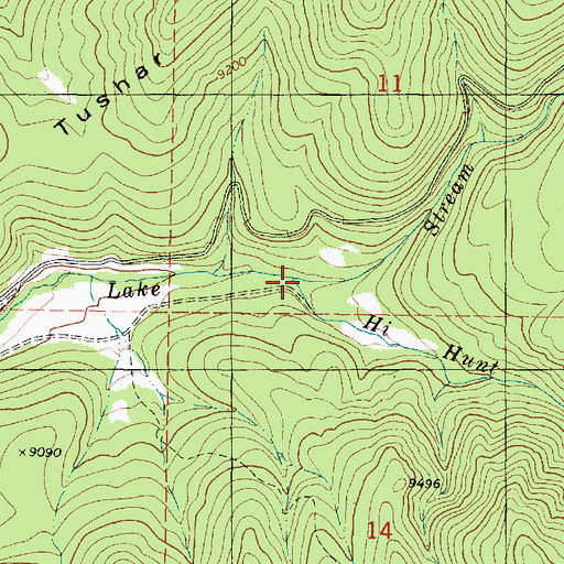Topographic Map of Hy Hunt Creek, UT