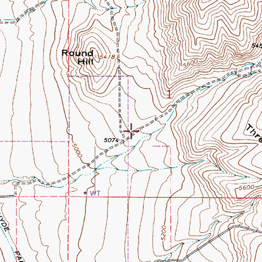 Topographic Map of Hyde Park Canyon, UT