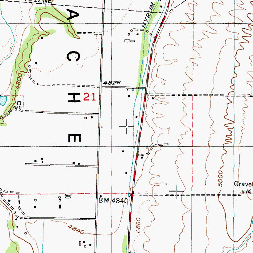 Topographic Map of Hyrum Canal, UT