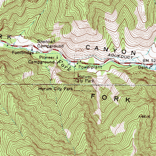 Topographic Map of Hyrum City Park, UT