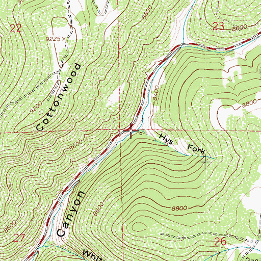 Topographic Map of Hys Fork, UT