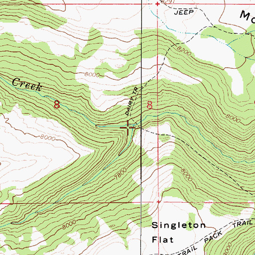Topographic Map of Indian Creek, UT