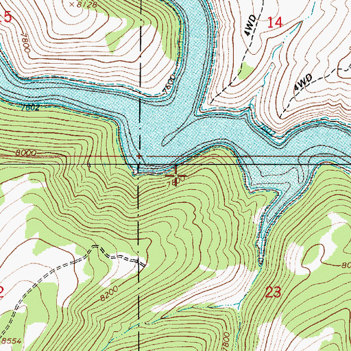 Topographic Map of Indian Creek, UT