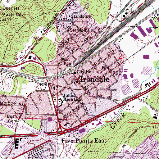 Topographic Map of First Pentecostal Holiness Church, AL