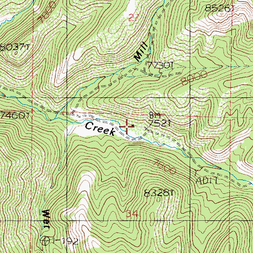 Topographic Map of Indian Creek Grand Station (historical), UT
