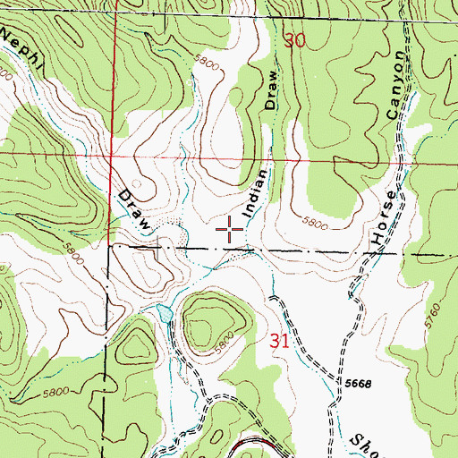 Topographic Map of Indian Draw, UT