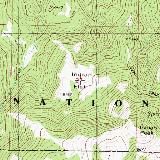 Topographic Map of Indian Flat, UT