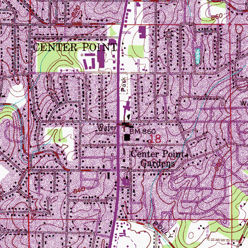 Topographic Map of First United Methodist Church, AL