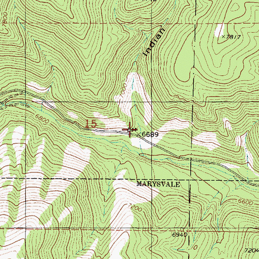 Topographic Map of Indian Hollow, UT