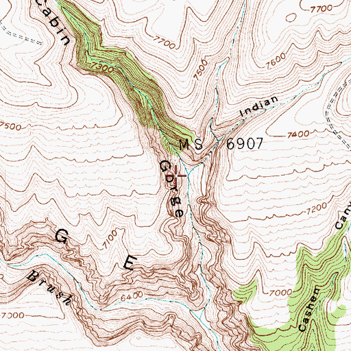Topographic Map of Indian Hollow, UT