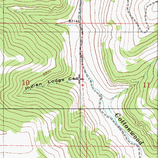 Topographic Map of Indian Lodge Canyon, UT